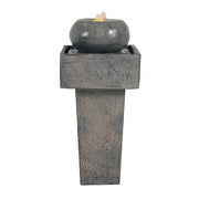 Cement-Finish Column Outdoor Fountain