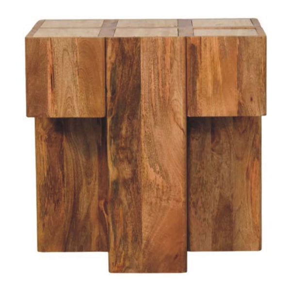 Mango Wood Block Side Table