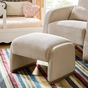 Ribbed Corduroy Upholstered Ottoman – ottoman (view 7) | Roost & Roam