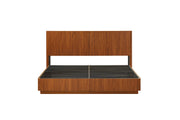 Fluted Walnut-Finish King Bed Frame