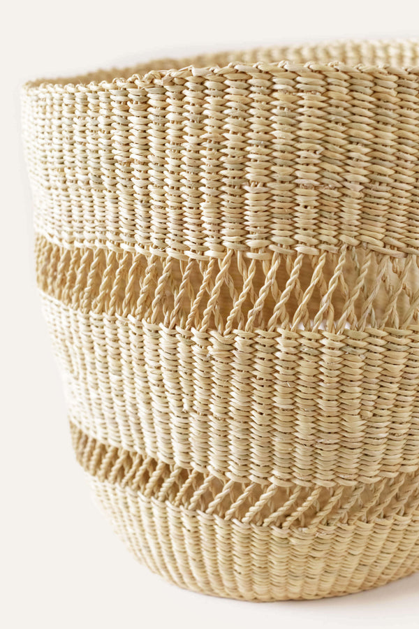 Woven Elephant Grass Basket Planter