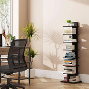 Matte Black Cantilevered Tower Bookshelf
