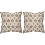Block-Print Cotton Throw Pillow Set