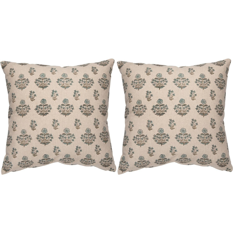 Block-Print Cotton Throw Pillow Set