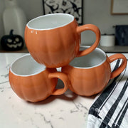Pumpkin-Shaped Ceramic Coffee Mug