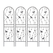 Dragonfly Motif Metal Garden Trellis Pair — alternate angle showing full form