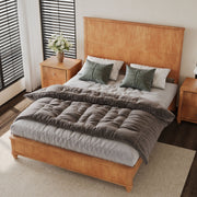 Reeded Wood Platform Bed Frame