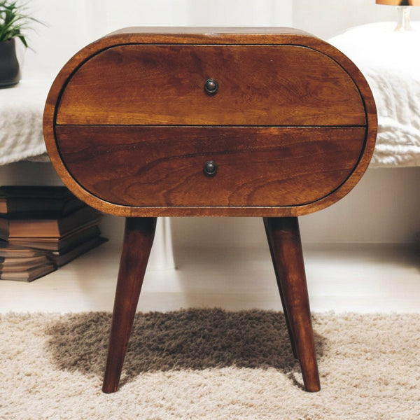 Chestnut Oval Mango Wood Nightstand