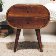 Chestnut Oval Mango Wood Nightstand