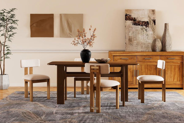 Walnut-Finish Rectangular Dining Table