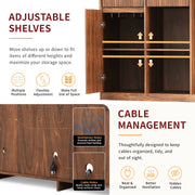 Fluted Bar Cabinet with Fridge Space