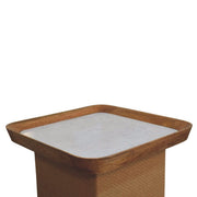 Woven Base Marble Top Coffee Table