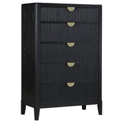 Fluted Five-Drawer Tall Chest