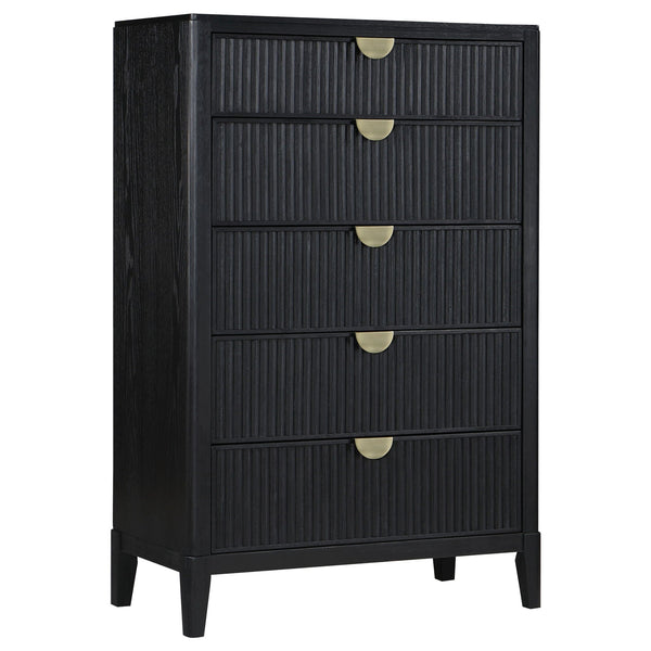 Fluted Five-Drawer Tall Chest