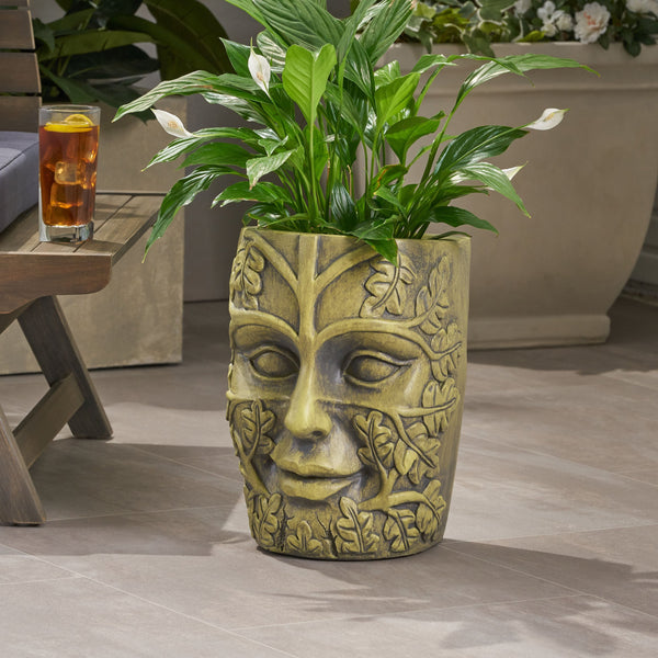 Green Man Cast Stone Garden Planter
