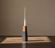 Tapered Marble Acacia Candleholder