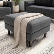Iron Gray Chenille Storage Ottoman – ottoman (view 2) | Roost & Roam