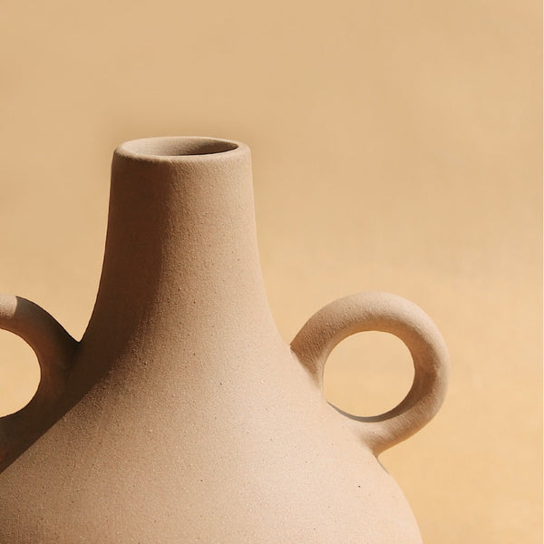Matte Ceramic Belly Handle Vase