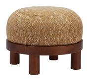 Textured Fabric Round Ottoman