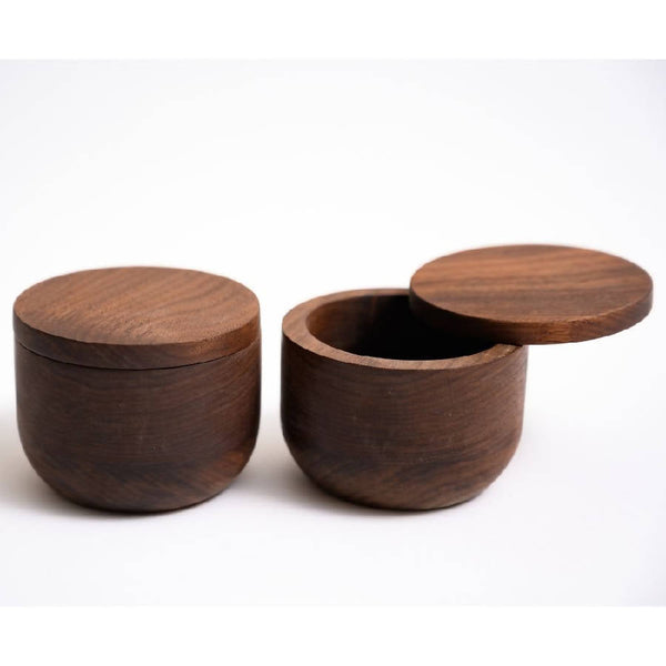 Turned Walnut Wood Spice Jar