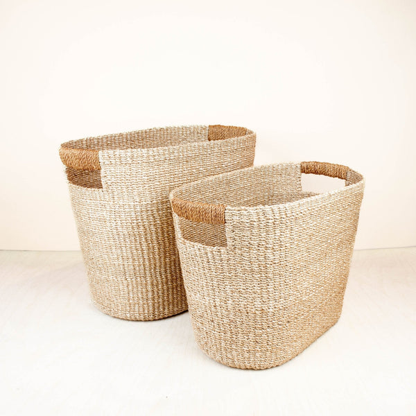 Handwoven Abaca Oval Basket Set