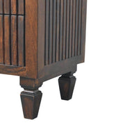 Fluted Mango Wood Two-Drawer Nightstand