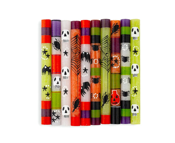 Halloween Painted Paraffin Taper Candles
