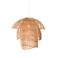 Tiered Natural Rattan Pendant Light