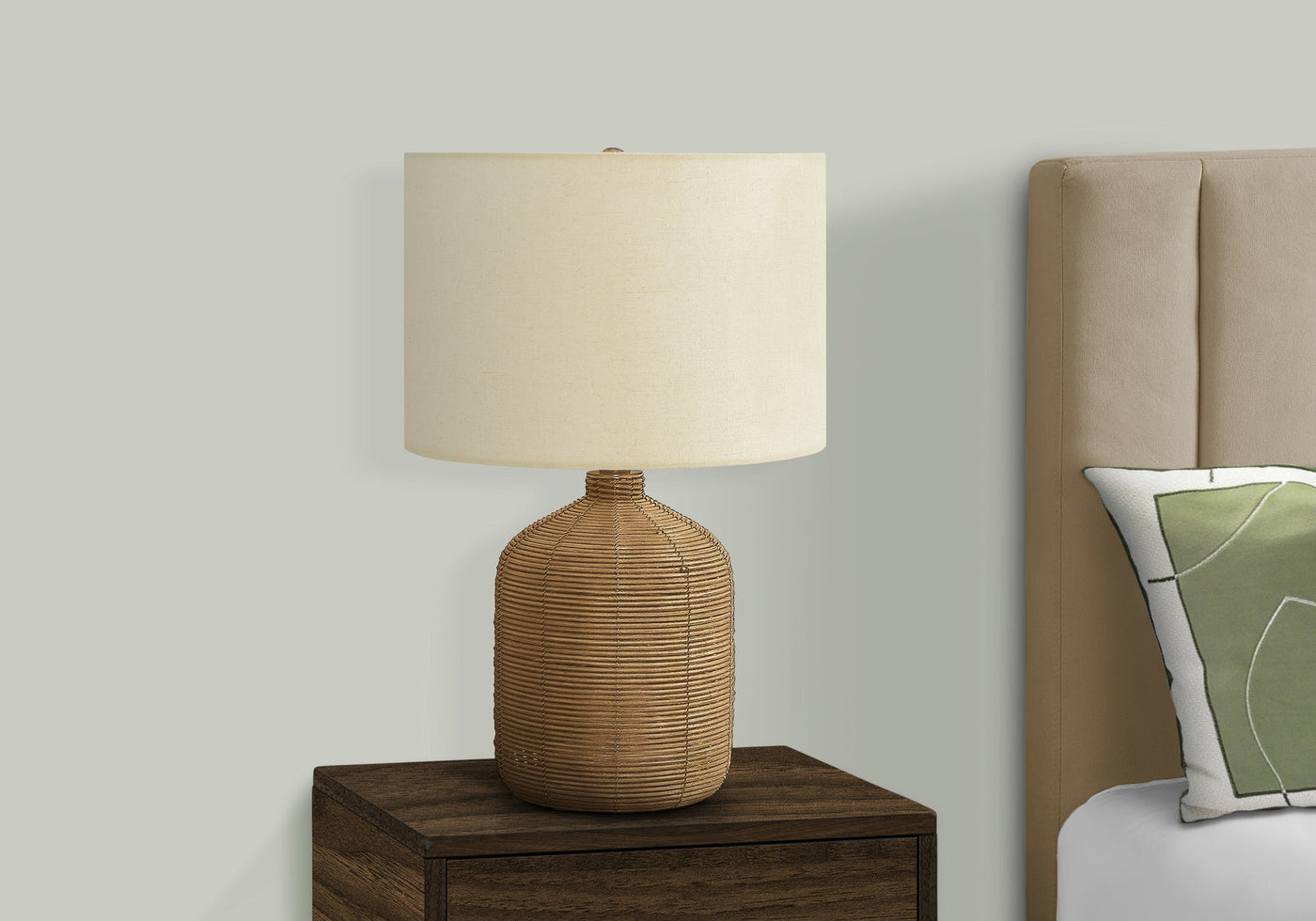Coiled Rattan Jug Table Lamp