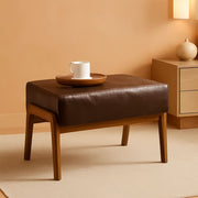Faux Leather Walnut-Finish Ottoman Bench – ottoman | Roost & Roam