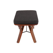 Mid-Century Upholstered Wood Bench