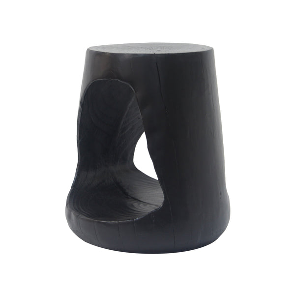 Hollow MGO Wood-Grain Side Table styled with ceramics and a linen runner