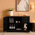 Oak-Top Black Buffet Credenza – in black & natural | Roost & Roam