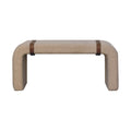 Boucle Leather Strap Upholstered Bench
