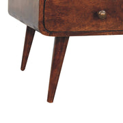 Curved Mango Wood Two-Drawer Coffee Table