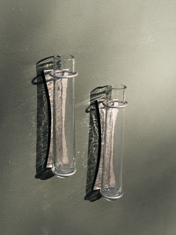 Glass Wall Bud Vase Set