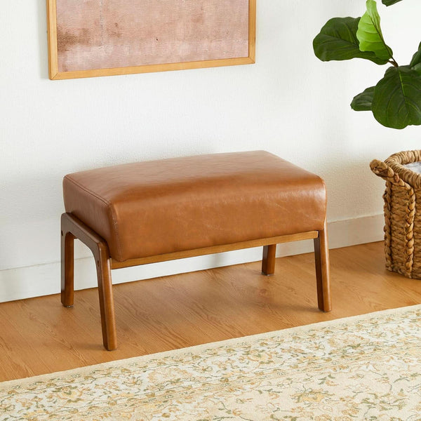Faux Leather Padded Ottoman Footrest – ottoman (view 6) | Roost & Roam