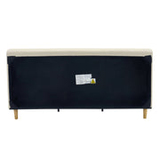 Cream Upholstered Platform Bed Frame Cal-King