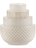 Embossed Stoneware Nesting Bowl Set