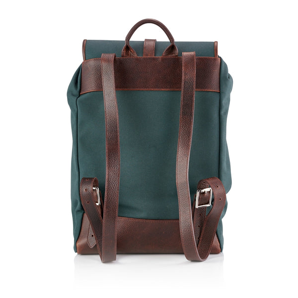 Waterproof Canvas Leather-Trim Backpack
