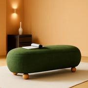 Oval Chenille Upholstered Bedroom Bench – ottoman | Roost & Roam