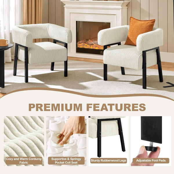 Corduroy Barrel Accent Chair – chair (view 3) | Roost & Roam