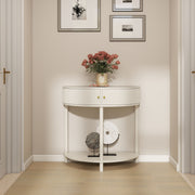 Half-Moon Fluted Console Table with Drawers