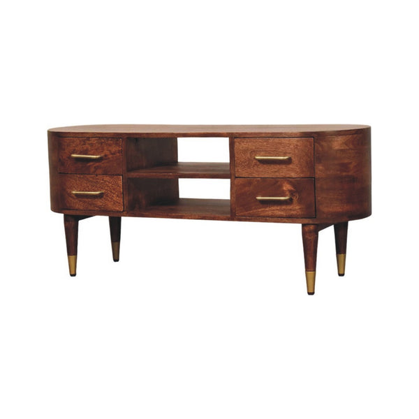 Curved Mango Wood Media Console