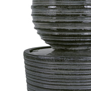 Ribbed Concrete Column Sphere Fountain