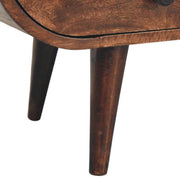 Curved Mango Wood Two-Drawer Media Unit
