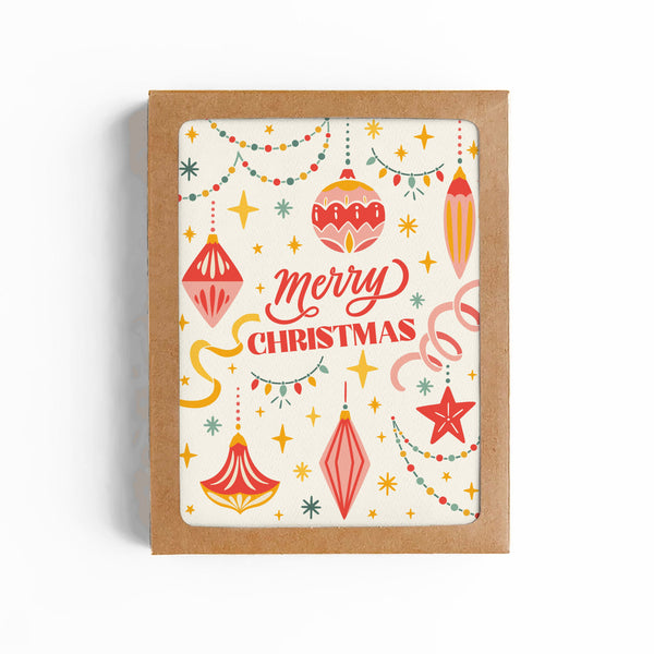 Retro Ornament Christmas Boxed Card Set