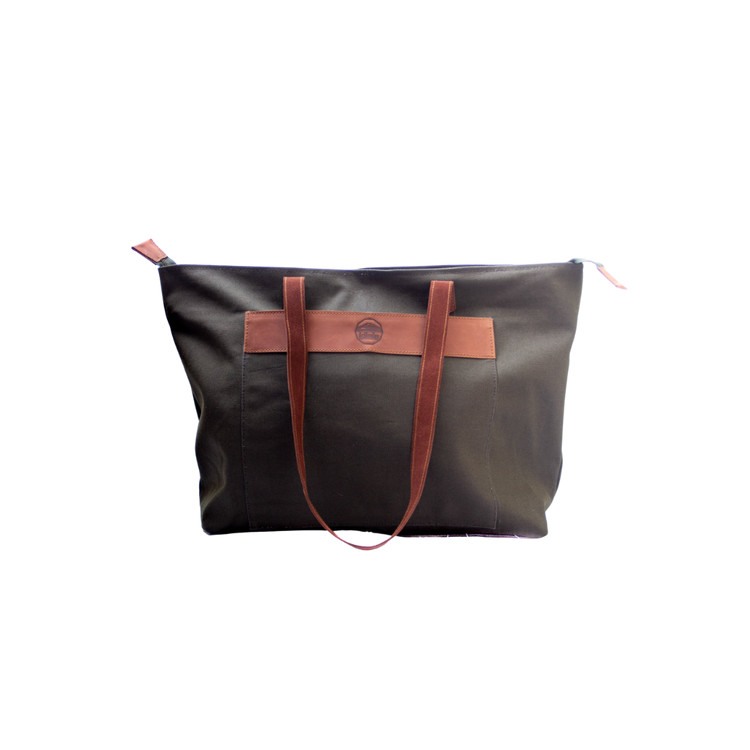 Canvas Leather-Trim Weekender Tote