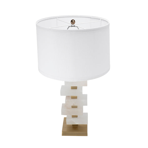 Stacked Alabaster Slab Table Lamp