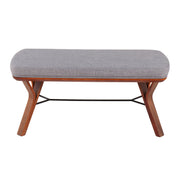 Mid-Century Upholstered Wood Bench